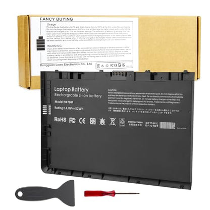 BT04XL 9470M Notebook Battery for HP EliteBook Folio 9470 9470M 9480m Ultrabook BT04 BA06 HSTNN-IB3Z HSTNN-I10C 687945-001 H4Q47AA 687517-241 HSTNN-DB3Z 687517-171 BA06XL H4Q48AA - 14.8V 52WH - size: 8.61*5.38*0.3inch 9470M