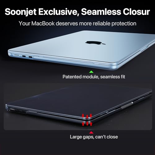 Soonjet Invisible Armor for MacBook Air 15 inch Case M5 M4 M3 M2 2026-2023 | 100% Color Match, Sky Blue Clear Matte, Protective Hard Shell, Anti Fingerprint & Scratch, Ultra Thin, Close Seamlessly - color: Sky Blue Clear