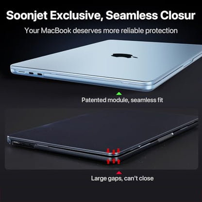 Soonjet Invisible Armor for MacBook Air 15 inch Case M5 M4 M3 M2 2026-2023 | 100% Color Match, Sky Blue Clear Matte, Protective Hard Shell, Anti Fingerprint & Scratch, Ultra Thin, Close Seamlessly - color: Sky Blue Clear