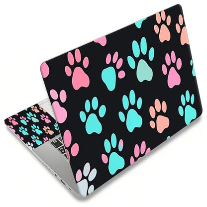 Laptop Skin Sticker Decal, Universal Reusable Vinyl Laptop Cover for 12" 13" 13.3" 14" 15" 15.4" 15.6" Notebook PC, Waterproof Scratch-Resistant with 2 Wrist Pads, Easy to Apply & Remove,Dog Paw Print - color: Dog Paw Print