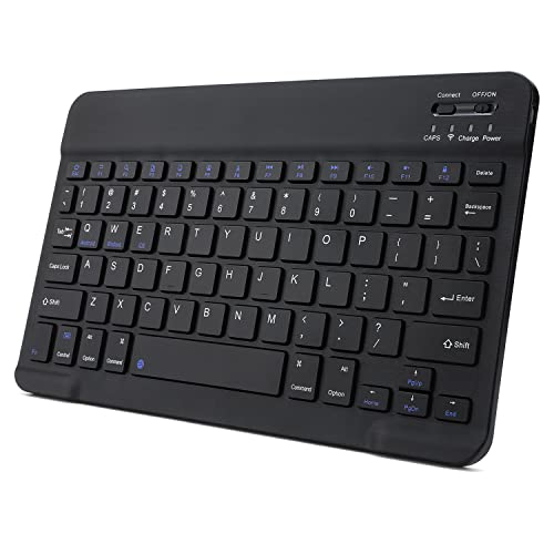Ultra-Slim Rechargeable Bluetooth Keyboard Portable Wireless Keyboard for iPad A16 11th 10th Generation, iPad Pro iPad Air iPad Mini iPhone, Android Samsung Galaxy Tablet Smartphone Cell Phone (Black) - color: Black