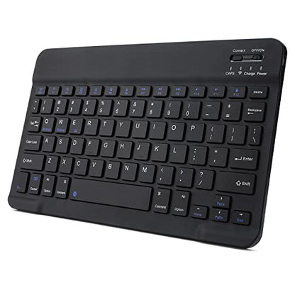 Ultra-Slim Rechargeable Bluetooth Keyboard Portable Wireless Keyboard for iPad A16 11th 10th Generation, iPad Pro iPad Air iPad Mini iPhone, Android Samsung Galaxy Tablet Smartphone Cell Phone (Black) - color: Black