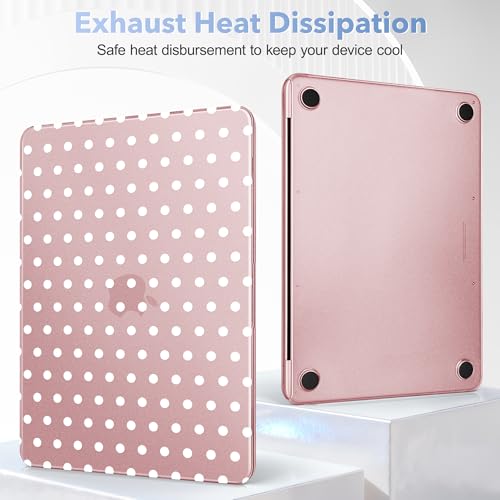 May Chen for MacBook Neo Case 13 inch 2026 | 100% Match Official Color | Pattern Printing, Anti-Crack & Scratch & Fingerprint | Protective Hard Shell Cases Laptop Model A3404, Blush - White Polka dot - color: Blush - White Polka dot