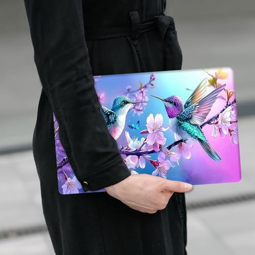 Laptop Skin Sticker Decal 12" 13" 13.3" 14" 15" 15.6",Waterproof Scratch Resistant Vinyl,Reusable Easy to Apply,for MacBook HP Dell Notebooks Netbooks Laptop,2 Wrist Pads,Flower Hummingbird - color: Flower Hummingbird