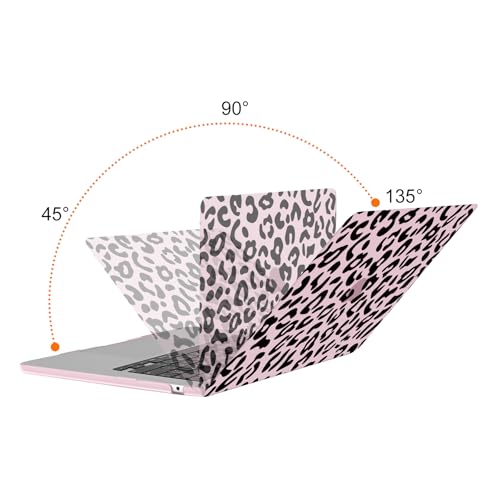 MOSISO Compatible with MacBook Air 15 inch Case M5 M4 M3 M2, Pink | Protective Leopard Grain Hard Shell&Keyboard Cover&Screen Protector for MacBook Air 15.3 inch A3241 A3114 A2941 2026-2023 - color: Pink
