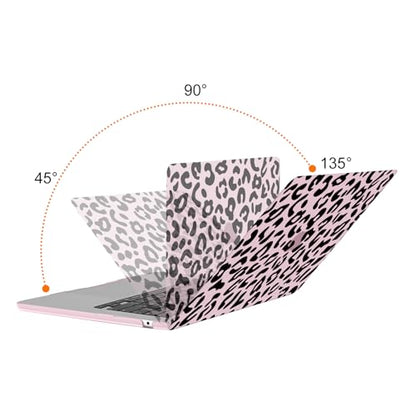 MOSISO Compatible with MacBook Air 15 inch Case M5 M4 M3 M2, Pink | Protective Leopard Grain Hard Shell&Keyboard Cover&Screen Protector for MacBook Air 15.3 inch A3241 A3114 A2941 2026-2023 - color: Pink