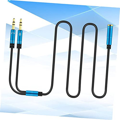 Homoyoyo 1 to 2 Headset Audio Converter Splitter Cable for Laptop Book Mobile Phone Stereo Adapter Microphone Port Random Color