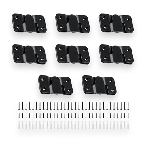 16Pcs Stainless Steel Interlock Hanging Buckle,Flush Concealed Mount Brackets Stainless Steel Z Clip Bracket Interlock Hanging Buckle Mountain Buckle for Picture Display Art Gallery (L2, Black) - color: Black, size: Large With Screws