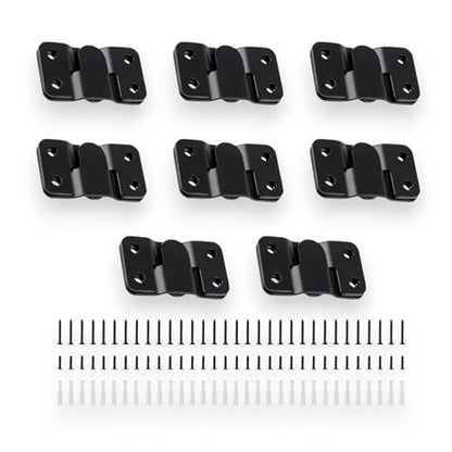 16Pcs Stainless Steel Interlock Hanging Buckle,Flush Concealed Mount Brackets Stainless Steel Z Clip Bracket Interlock Hanging Buckle Mountain Buckle for Picture Display Art Gallery (L2, Black) - color: Black, size: Large With Screws