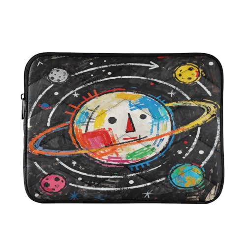 Cartoon Space Planet Padded Laptop Sleeve Case 13 Inch Soft Quilted Laptop Bag Waterproof Computer Sleeves - color: Cartoon Space Planet, size: Medium