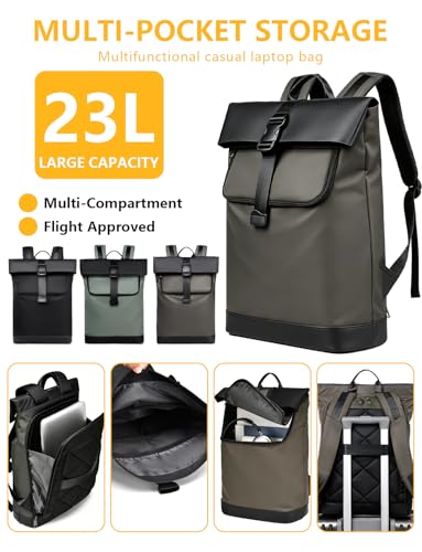 Lightweight Laptop Backpack 17Inch for Women & Men Professional Business Computer Bag with Back Cushioning Carry on Waterproof Travel Computer Backpack Resistant Travel Work Citywalk Gray - color: Gray