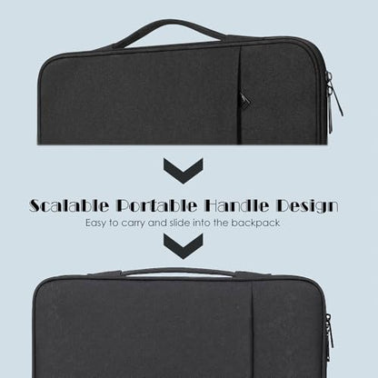 ProElife 13 Inch Laptop Sleeve for MacBook Neo, Retractable Handle, Black | Precision Fit, Soft Inner Lining Padded, Anti-Scratch, Extra Attached Pocket, Travel Carry Laptop Bag for Home Office - color: Black