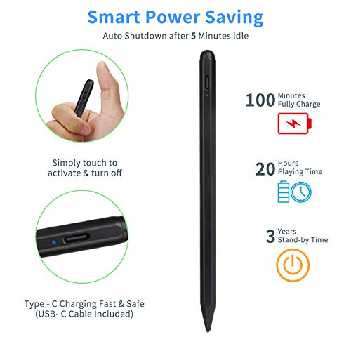 Stylus Pens for HP Envy X360 Convertible 2-in-1 Touch Screen Laptop 15.6" | Active Stylus Digital Pencil Fine Tip Stylus for HP Envy X360 Convertible 2-in-1 Laptop 15.6" Pen,Black