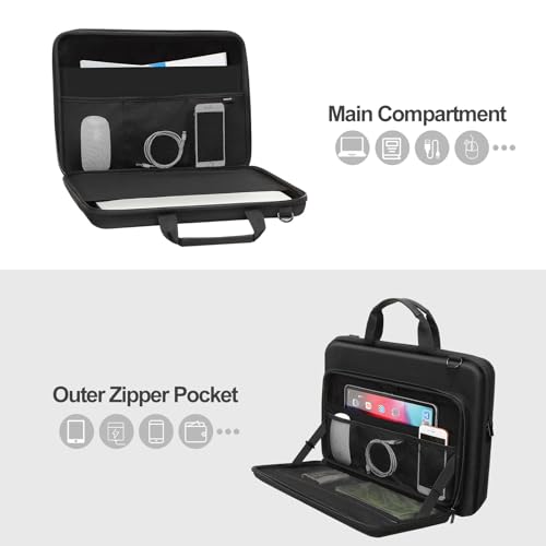 MOSISO Laptop Bag for Men, 15-16 inch Computer Bag | Compatible with MacBook Air 15 inch/Pro 16 inch, Hard Shell Laptop Case with Front Pocket&Shoulder Strap, Black - color: Black, size: 16 inch
