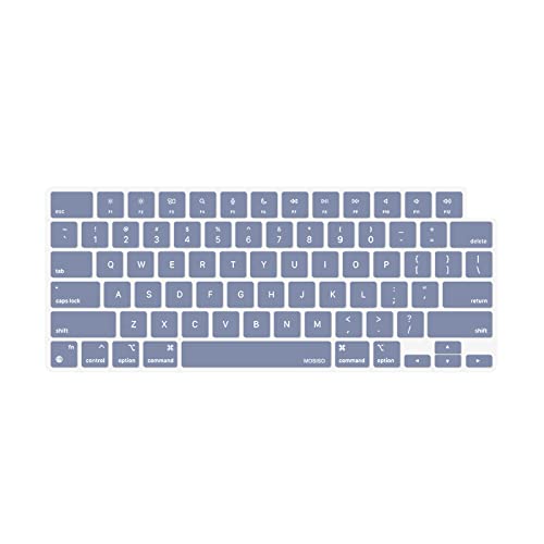 MOSISO Keyboard Cover Skin Compatible with MacBook Air 15 inch M3 M2 | A3114 A2941/Air 13.6 A3113 A2681/Pro 14/16 M4 M3 M2 M1, Lavender Gray - color: Lavender Gray