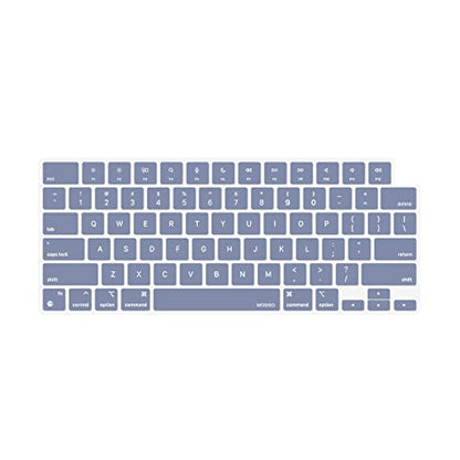 MOSISO Keyboard Cover Skin Compatible with MacBook Air 15 inch M3 M2 | A3114 A2941/Air 13.6 A3113 A2681/Pro 14/16 M4 M3 M2 M1, Lavender Gray - color: Lavender Gray