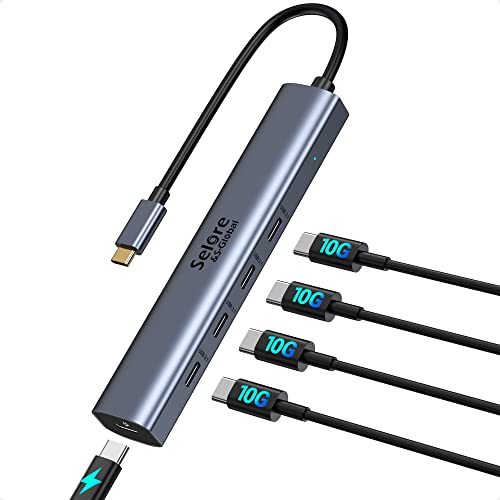 10Gbps USB-C Hub, 5-Port USB-C Splitter with 100W Power Delivery, Multiport Adapter for Laptops, USBC Hub for MacBook Pro/Air M2/M1, iPad, Dell, HP, Samsung | USB C Splitter,USB C to USB C Hub, Multiport Adapter for Laptops, USB C Hub Multiport Adapter,US