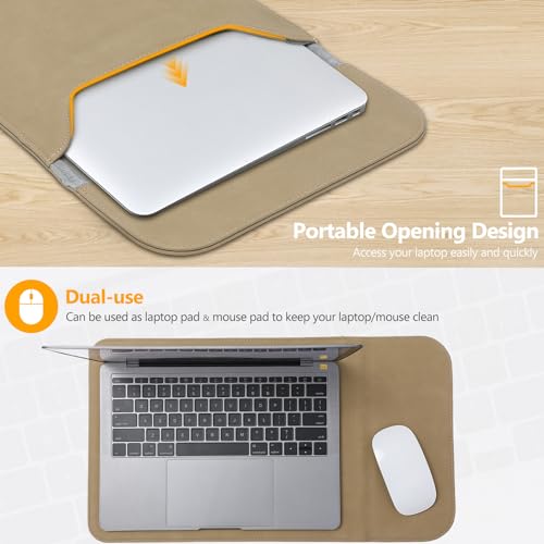 HYZUO 13 Inch Laptop Sleeve PC Case for MacBook Pro 13 M2 M1 2026-2016, 13" MacBook Neo 2026 A3404, MacBook Air 13 M5 A3449 M4 M3 M2 M1 2026-2018, 13" iPad Pro/Air, Surface Pro, XPS 13, Khaki - color: Khaki, size: 13 Inch