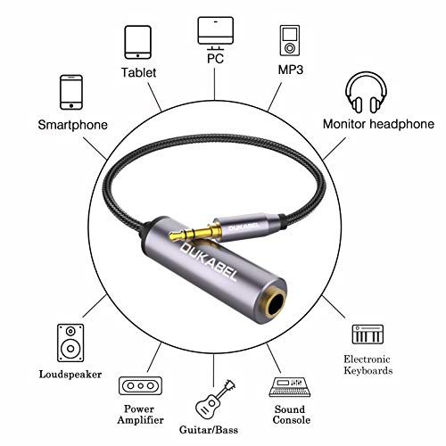 1/4 to 3.5mm Adapter, 6.35mm to aux Mini Stereo Cable - 30CM | 1/4 Inch Female to 1/8inch Male Headphone Adapter, for Headphone, Amplifiers, Guitar, Amp etc - size: 30CM, style: 3.5mm Male to 6.35mm Female