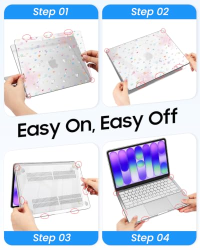 Fintie Case for MacBook Neo 13 Inch A3404 2026, Colorful Heart | Snap-On Hard Shell Cover, Ultra-Thin, Slim Fit, Lightweight - color: Colorful Heart