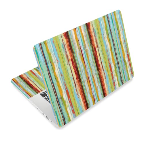 3Pcs Boho Abstract Laptop Skin Sticker Oil Painting Universal Removable Vinyl Stickers Fits for 12.1 13 14 15.6 16 Inch Waterproof Notebook Decal Cover Gift - color: green