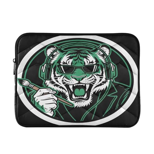 Cool Bigcat Black 15-16 Inch Quilted Laptop Sleeve Case Soft Notebook Protector Bag Computer Carrying Case - color: Cool BigCat Black, size: Large