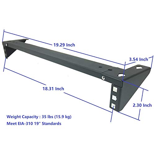 1U Steel Vertical Wall Mount Rack for 19" Network Equipments | Horizontal Under Desk PC Mount Bracket (1U90)
