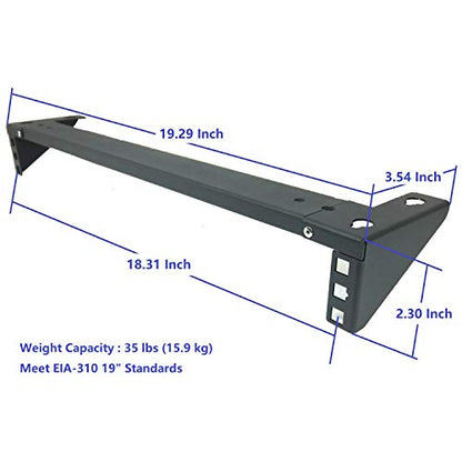 1U Steel Vertical Wall Mount Rack for 19" Network Equipments | Horizontal Under Desk PC Mount Bracket (1U90)