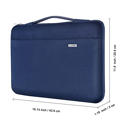 LANDICI 15.6-16 Inch Protective Laptop Sleeve with Handle, Blue | Waterproof computer cover for MacBook Pro 16 M1-M4 2019-2025 and 15.6-16 inch HP, Dell, Lenovo, Acer and ASUS laptops - color: Blue, size: 15.6-16 inch