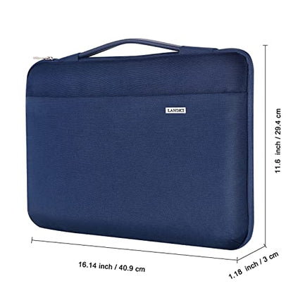 LANDICI 15.6-16 Inch Protective Laptop Sleeve with Handle, Blue | Waterproof computer cover for MacBook Pro 16 M1-M4 2019-2025 and 15.6-16 inch HP, Dell, Lenovo, Acer and ASUS laptops - color: Blue, size: 15.6-16 inch