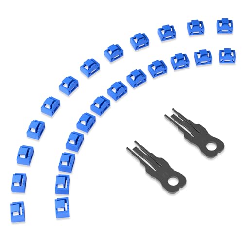 24 Pcs RJ45 Port Lock with 2 Key, Locking RJ45 Port/Dust Blocker, RJ45 Dust Cover Cap Female Port Plugs Protector, Compatible RJ45 Port Devices, Blue - color: Blue, size: 24-Pack