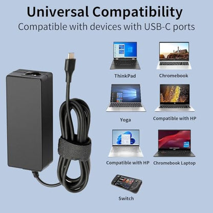 Universal 45W Chromebook Charger USB C,Laptop Charger Type C | Compatible with HP Chromebook Replacement for HP,Dell,Lenovo,Acer,Asus,Samsung Series,Google AC Adapter Type C Power Supply