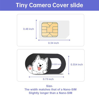 Hug Me Dog 3-Pack Laptop Camera Cover Slide - Cute Webcam Cover for MacBook Pro/Air, Dell, iPad, iPhone, iMac, Echo Show - Laptop Webcam Cover, Computer Camera Blocker, iPad Accessories