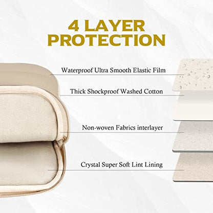 Bagasin 14-15.3 Inch Puffy Laptop Sleeve Case for MacBook Air 15.3 | Compatible with MacBook Air 15.3, MacBook Pro A1990 A1707, Dell XPS 15 Plus - color: Apricot yellow, size: 14