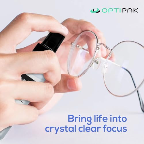 Sparkle Anti-Reflective Safe Lens Cleaner & Repair Kit – (2) 1oz Glasses Cleaner Spray, (2) Microfiber Cloth & Keychain Screwdriver for Eyeglasses, Sunglasses, Lenses & Screens (5 Piece Set) - size: 1 Fl Oz (Pack of 2), style: Black – 2x1oz Lens Spray + 2