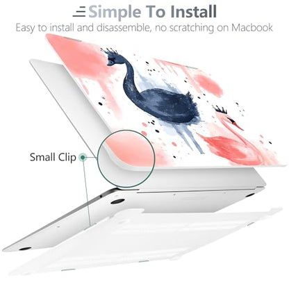 Batianda LumiArt Case for MacBook Pro 13 inch 2022 2020, Crown Swan | Fits Model A2338 M2 M1 A2251 A2289, with Artistic Watercolor Swan Design, Slim Hard Shell For Sister Daughter School College - color: Swan