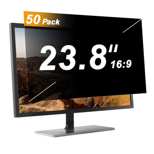 【50 Pack】 23.8 Inch Privacy Screen Protector for 16:9 Widescreen Monitors Desktop Anti-Glare Blue Light Filter Anti-Spy Film Relieves Eye Strain Easy Install - color: 23.8''Computer Privacy Screen(16:9), size: [50 Pack]