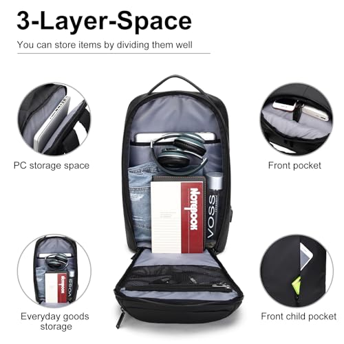 Travel Laptop Backpack for Men Women, business Work Rucksack College School Computer Bag Fits 15.6 Inch Laptop, Bookbag with USB Charging Port