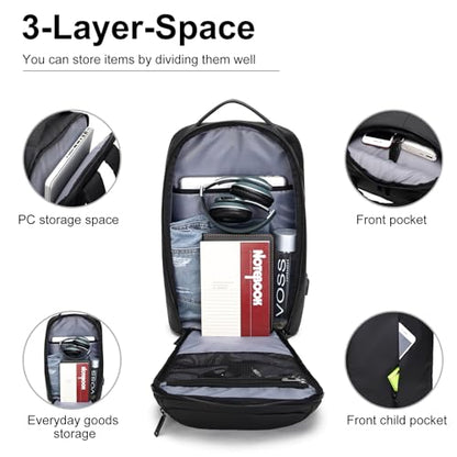 Travel Laptop Backpack for Men Women, business Work Rucksack College School Computer Bag Fits 15.6 Inch Laptop, Bookbag with USB Charging Port
