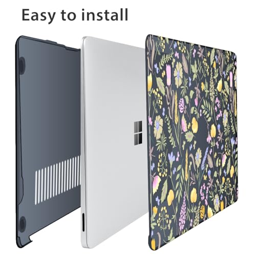 Case Compatible with 13.8" Microsoft Surface Laptop 7 Windows 11 PC 2024 Release Model 2036, Plastic Hard Shell Case + Keyboard Cover + Screen Protector + Webcam Cover, Yellow Flower - color: Yellow Flower