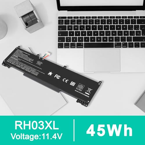 11.4V 45Wh RH03XL M02027-005 M01524-1D1 Laptop Battery for HP ProBook 430 440 445 450 630 640 650 G8 Series HSTNN-IB9Q HSTNN-OB1T HSTNN-DB0B HSTNN-UB7X M01524-2B1 M01524-AC1 (short style) - size: 9.8*2.99*0.24inch RH03XL