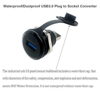 PENGLIN 2PCS USB 3.0 Connector, USB Male to Female Conversion Connector, USB3.0 Panel Mount Extension Adapter for Data Transfer/Charging (Pack of 2) - size: USB 3.0(2PCS) (Pack of 2)