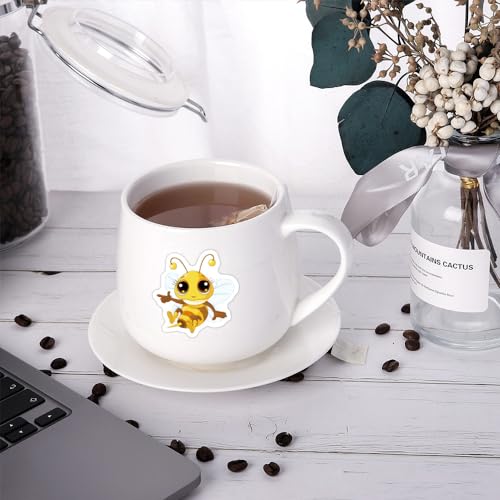 60PCS Cute Bee Stickers, Funny Bees Animal Stickers, Aesthetic Sticker for Water Bottles Laptop for Kids Teens Adults (Little Bee) - color: Little Bee
