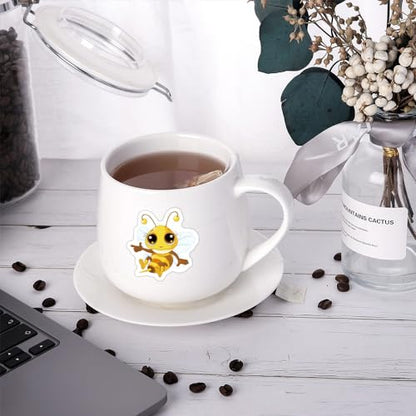 60PCS Cute Bee Stickers, Funny Bees Animal Stickers, Aesthetic Sticker for Water Bottles Laptop for Kids Teens Adults (Little Bee) - color: Little Bee
