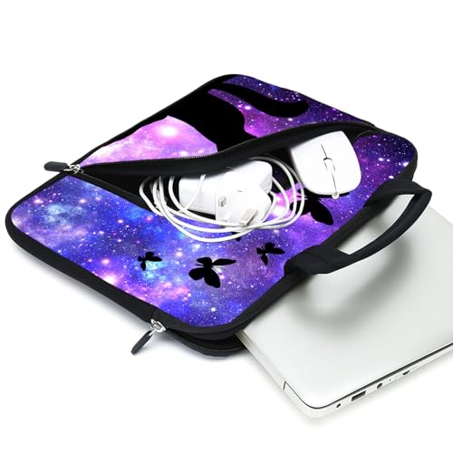 15Inch Laptop Sleeve Carrying Bag with Handle， Front Pocket for Placing Power Adapter and Mouse for men women - color: Cat-2