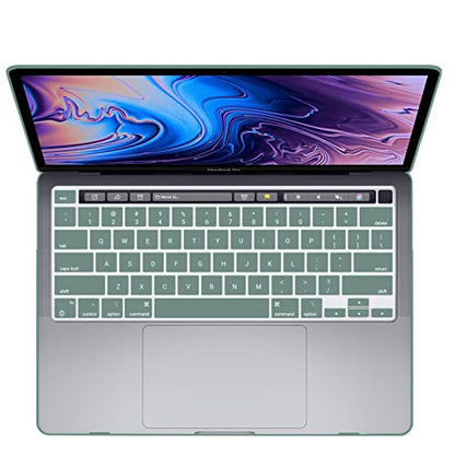 IBENZER Compatible with MacBook Pro 13 Inch Case M2 M1 2026 2025 2024 2023 2022 A2338 A2289 A2251 A2159 A1989 A1706 A1708, Hard Shell Case & Keyboard Cover for Mac Pro 13, Midnight Green, T13MTGN+1A - color: Midnight Green