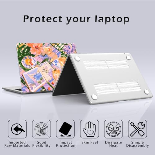 Compatible with MacBook Neo 13 inch Case 2026 Cute Flower Book | Release Model A3404 with A18 Pro Chip | Protective Hard Shell Matte Cover for MacBook Neo 13'' - color: Afternoon Tea, size: MacBook Neo 13 inch