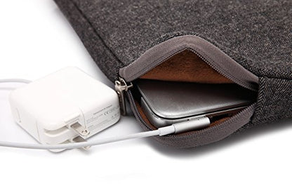 Herringbone Woollen Water-Resistant for 13-13.3 Inch Laptop Sleeve Case Bag (13-13.3 Inches, Black) - color: Black, size: 13-13.3 Inches
