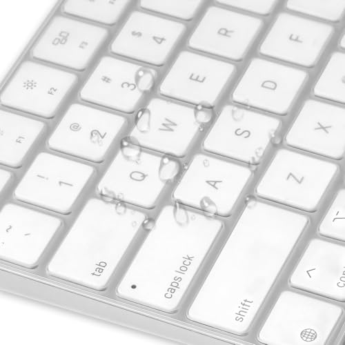 ProElife Keyboard Cover Skin for 2024 Magic Keyboard with Touch ID and Numeric Keypad (A3119) Ultra-Thin Silicon Protector (4 Keys ON The Left of Space BAR) (Transparent) | Non-interference Design for ID Key, Dust-proof, Silicone Protective Skin, Ultra-Th