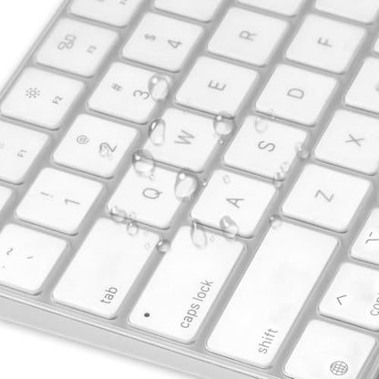 ProElife Keyboard Cover Skin for 2024 Magic Keyboard with Touch ID and Numeric Keypad (A3119) Ultra-Thin Silicon Protector (4 Keys ON The Left of Space BAR) (Transparent) | Non-interference Design for ID Key, Dust-proof, Silicone Protective Skin, Ultra-Th